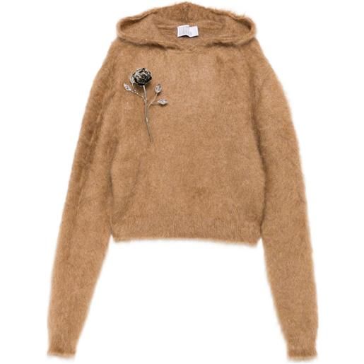 Giuseppe Di Morabito maglione con applicazione a fiori - toni neutri