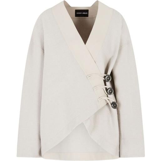 Giorgio Armani giacca bouclé - grigio