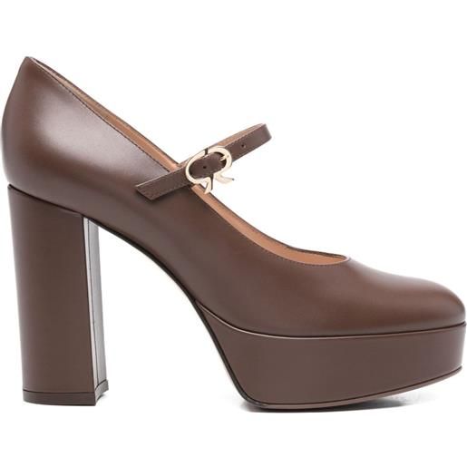 Gianvito Rossi mary jane con plateau 105mm - marrone