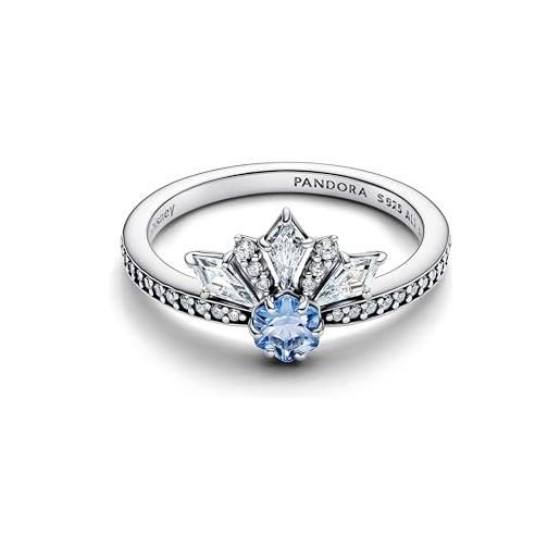 Pandora anello da donna disney frozen regina elsa tiara argento 194134c01, 54/17,2, argento sterling, cristallo zirconia cubica