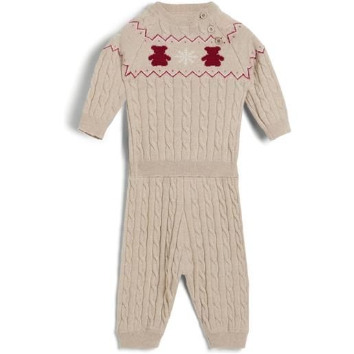 Brunello Cucinelli Kids set baby bernie con motivo jacquard - toni neutri