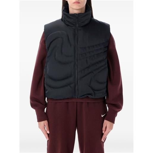 Nike gilet imbottito goffrato - nero
