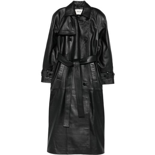 ducie trench corrin in pelle con cintura - nero