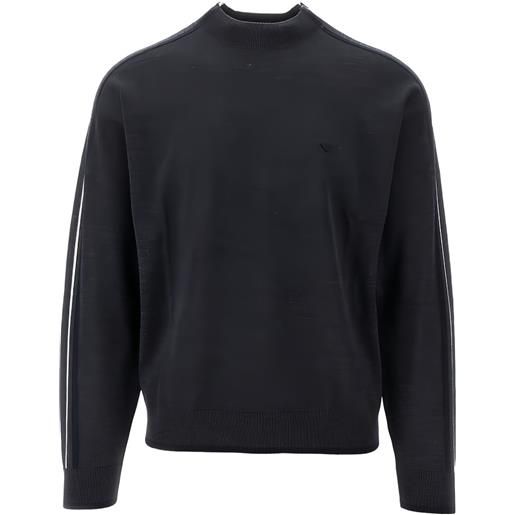 Emporio Armani maglione con dettaglio a righe - grigio