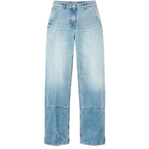 TWINSET jeans a gamba ampia con dettaglio cucitura - blu