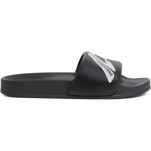 DSQUARED2 sandali slides con stampa - nero