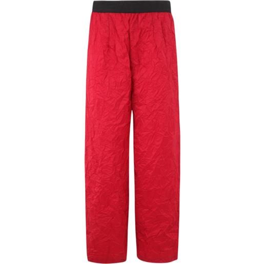 Maria Calderara pantaloni con lavorazione in rilievo - rosso