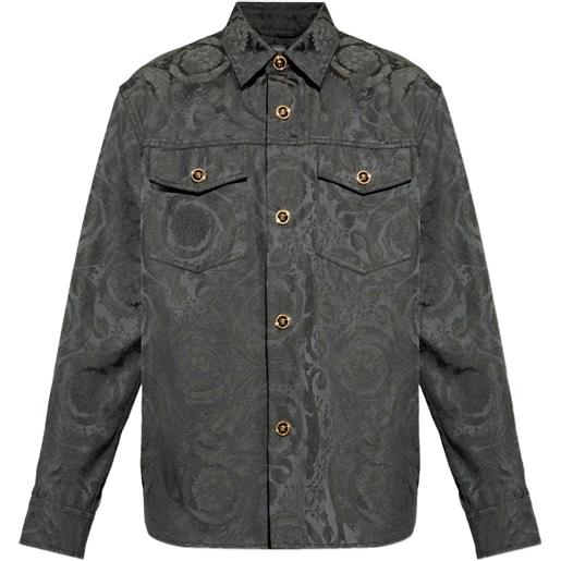 Versace giacca-camicia con stampa barocca - grigio