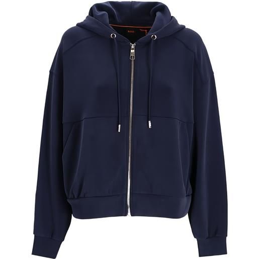 BOSS felpa con cappuccio e zip - blu