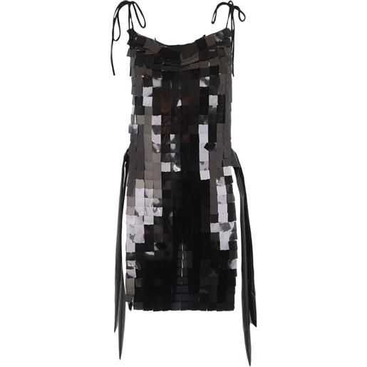 Maria Calderara abito corto con spalline annodate - nero