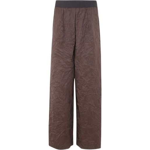 Maria Calderara pantaloni con effetto stropicciato - marrone