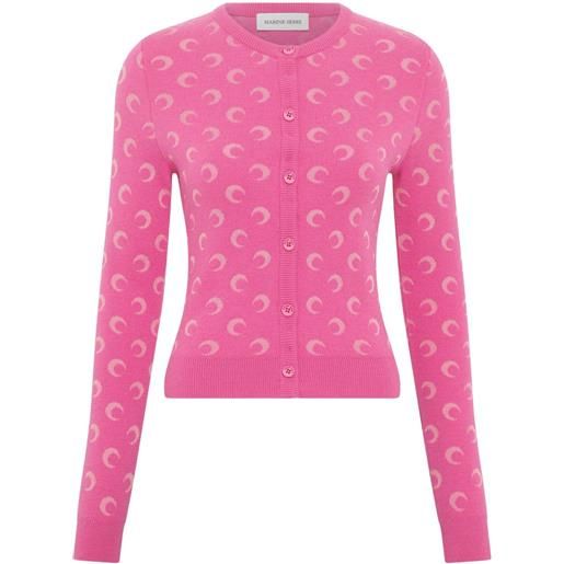 Marine Serre cardigan con motivo jacquard - rosa