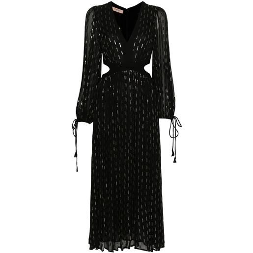 TWINSET abito midi con paillettes - nero