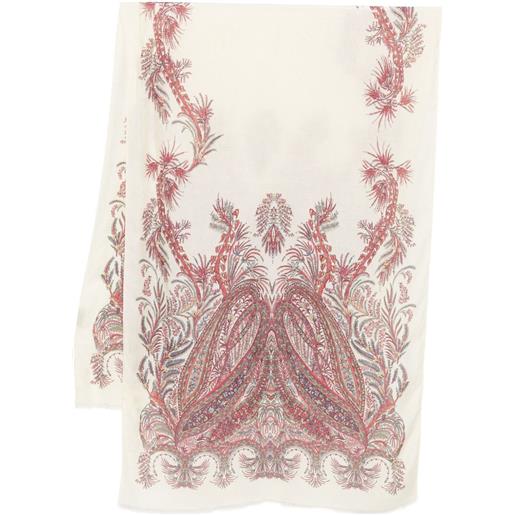 ETRO foulard in seta con stampa paisley - bianco