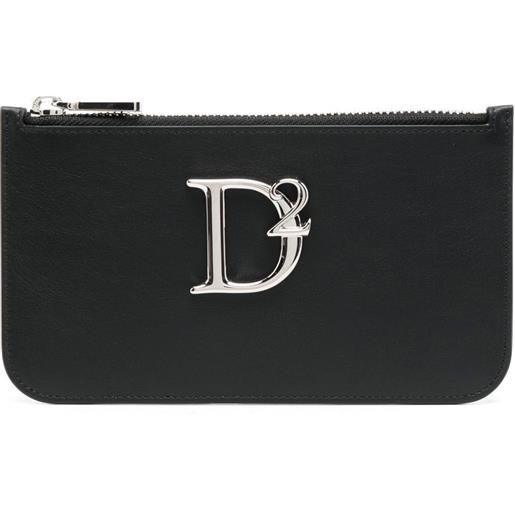 DSQUARED2 portafoglio con placca logo - nero