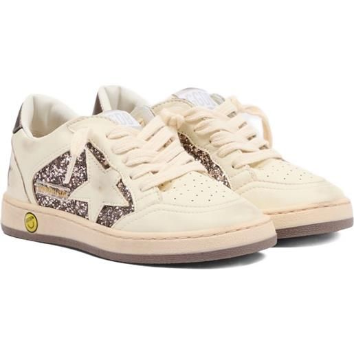 Golden Goose Kids sneakers ball star con glitter - toni neutri