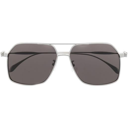 Alexander McQueen Eyewear occhiali da sole con montatura stile pilota - argento
