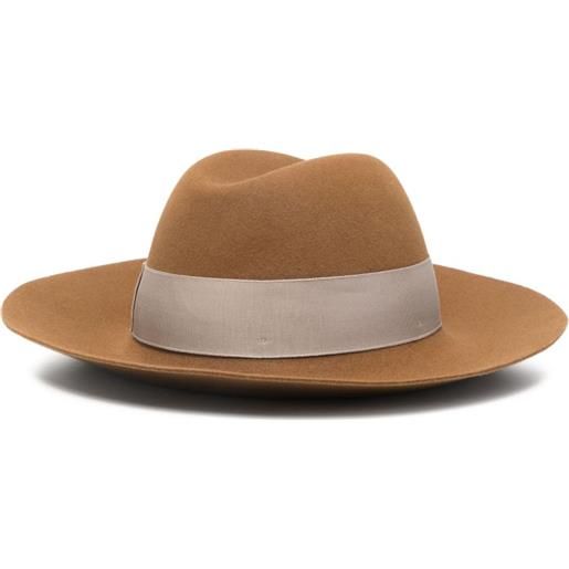 Borsalino cappello claudette con nastro - marrone