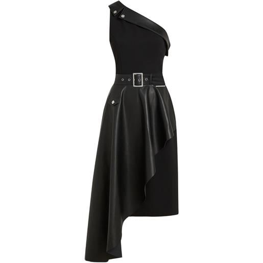 Karl Lagerfeld abito monospalla con cintura - nero