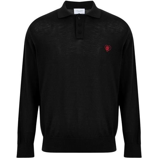 Family First polo con logo - nero