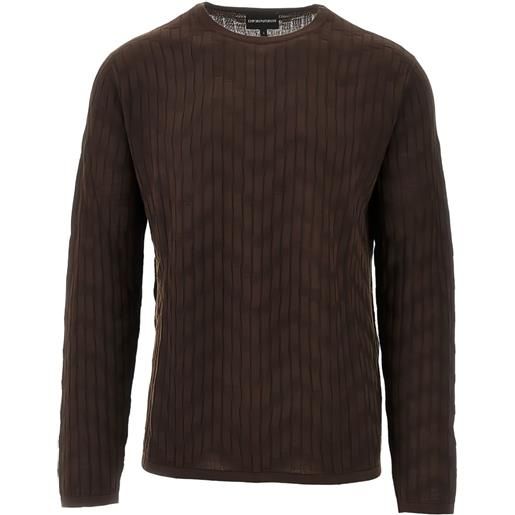Emporio Armani maglione a coste - marrone
