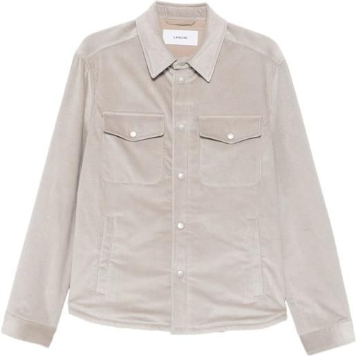 Lardini giacca-camicia a coste - grigio