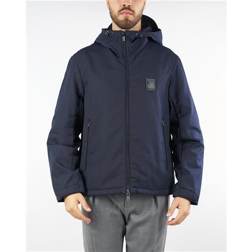EMPORIO ARMANI giubbotto blu con cappuccio in nylon