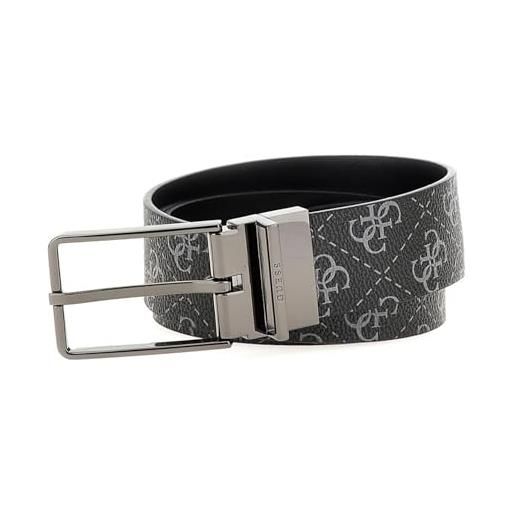 GUESS cintura milano adjustable and reversible belt w115 dark black multi nero accorciabile reversibile