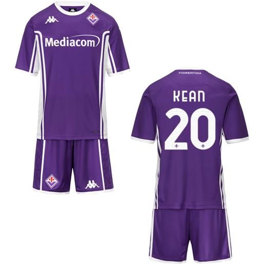 KAPPA fiorentina junior kombat home kit 2025/2026 kean maglia + stampa giocatore bambino