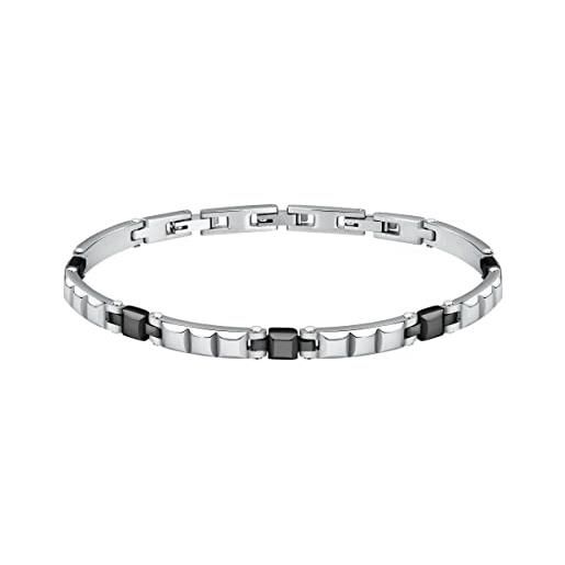 Morellato motown bracciale uomo in acciaio inossidabile, ip nero - sals78