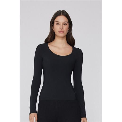 Tezenis maglia con coppe integrate natural lifting 2 in 1 donna nero