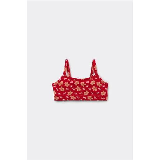 Tezenis brassiere bimba in cotone stampa natalizia bambina rosso