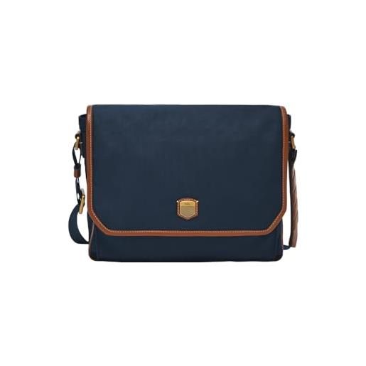 Fossil hayes borsa sintetica o in tessuto da uomo, blu, 31,75 cm l x 6,35 cm b x 24,13 cm h