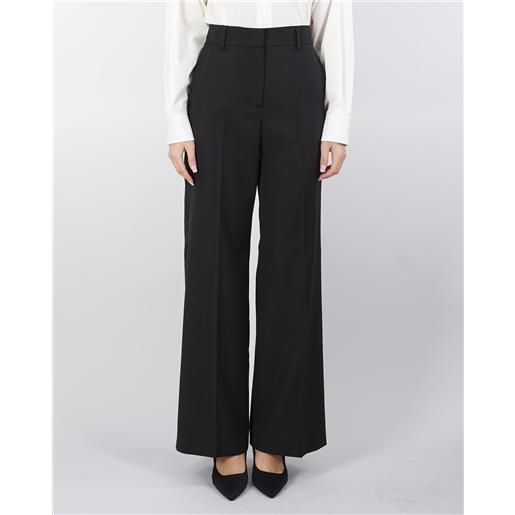 MAX MARA WEEKEND pantalone nero palazzo in tela di lana