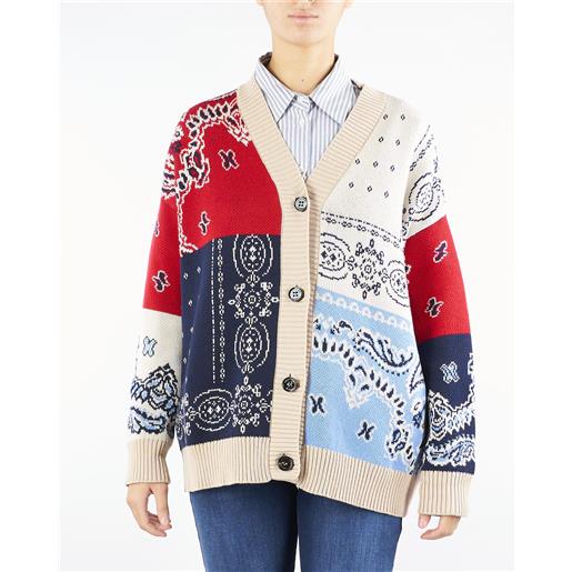 MAX MARA WEEKEND cardigan multicolor over in filato jacquard
