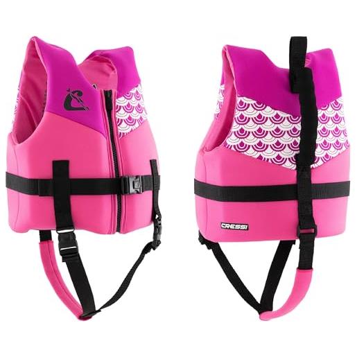 Cressi froggy swim vest pink/lillac s: 2/3 years - giubbotto da nuoto per bambini con doppia impugnatura, rosa/lilla s: 2/3 anni