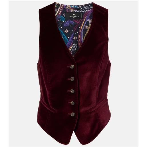 Etro gilet in velluto di cotone