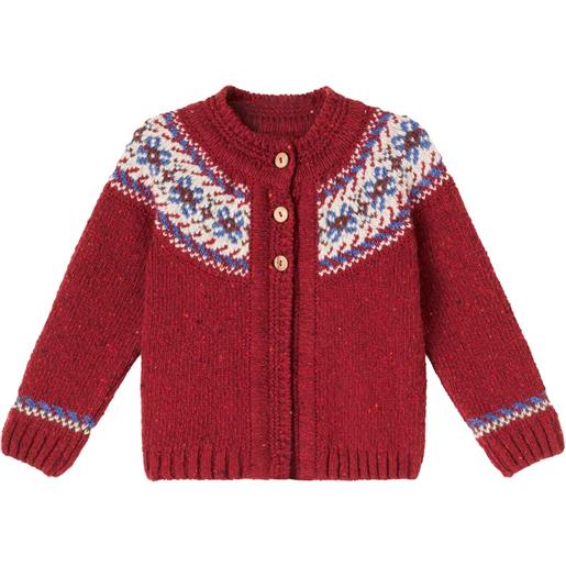 La Coqueta cardigan in misto lana con intarsi