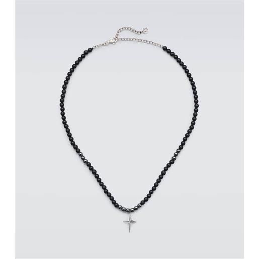 Sydney Evan collana star in oro bianco 14kt con perline e diamanti