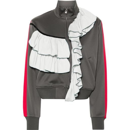 Facetasm giacca a righe con ruches - grigio