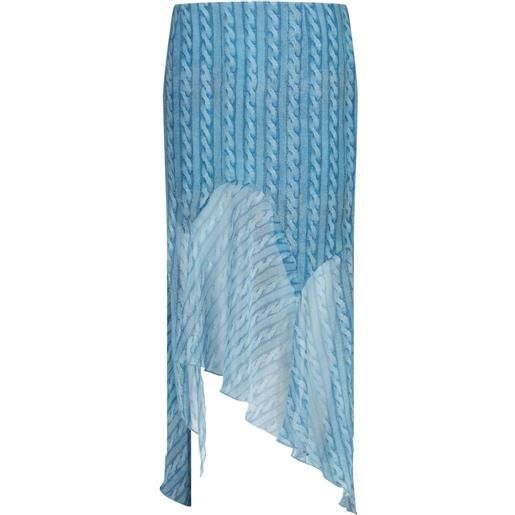 AVAVAV gonna midi asimmetrica - blu