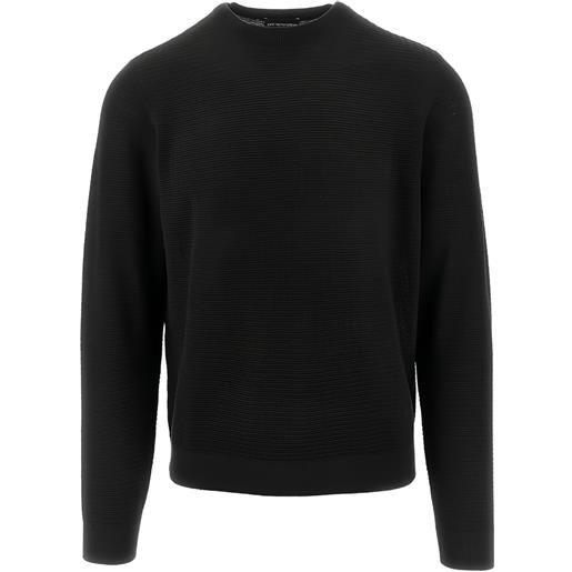 Emporio Armani maglione a coste - nero