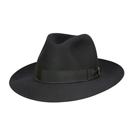 Borsalino classico fedora feltro cappello in feltro di pelo - blu blau 56