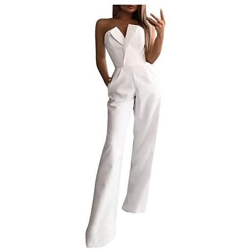 Kaistar tuta donna elegante estiva, pagliaccetto monopezzi e tutine scollo a v/o, pantaloni completa da ginnastica