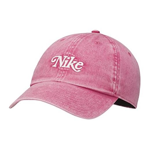 Nike cappello da golf regolabile heritage 86 washed strapback per adulti, rosa, taglia unica