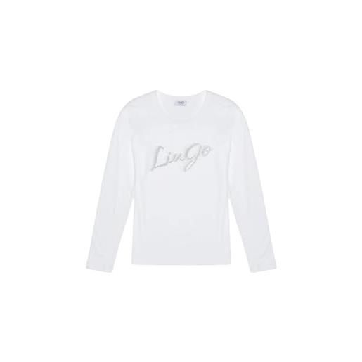Liu Jo donna t-shirt manica lunga uf5283js923 cotone bianco s