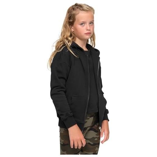 Urban classics felpa bambina unisex in cotone biologico, vestibilitá oversize, felpa disponibile con zip in diversi colori, taglie 110/116 - 158/164