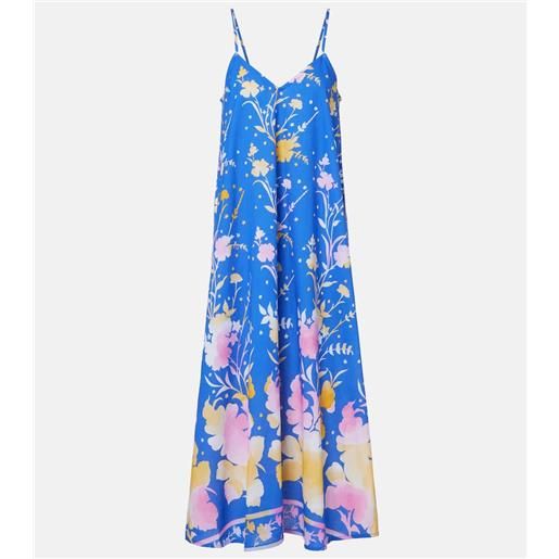 Juliet Dunn abito lungo in cotone e lino con stampa floreale