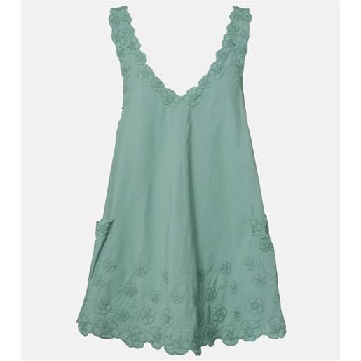 Juliet Dunn miniabito in popeline di cotone con ricamo