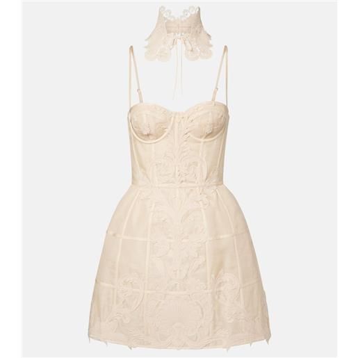 Zimmermann abito corto rebellion in lino e seta